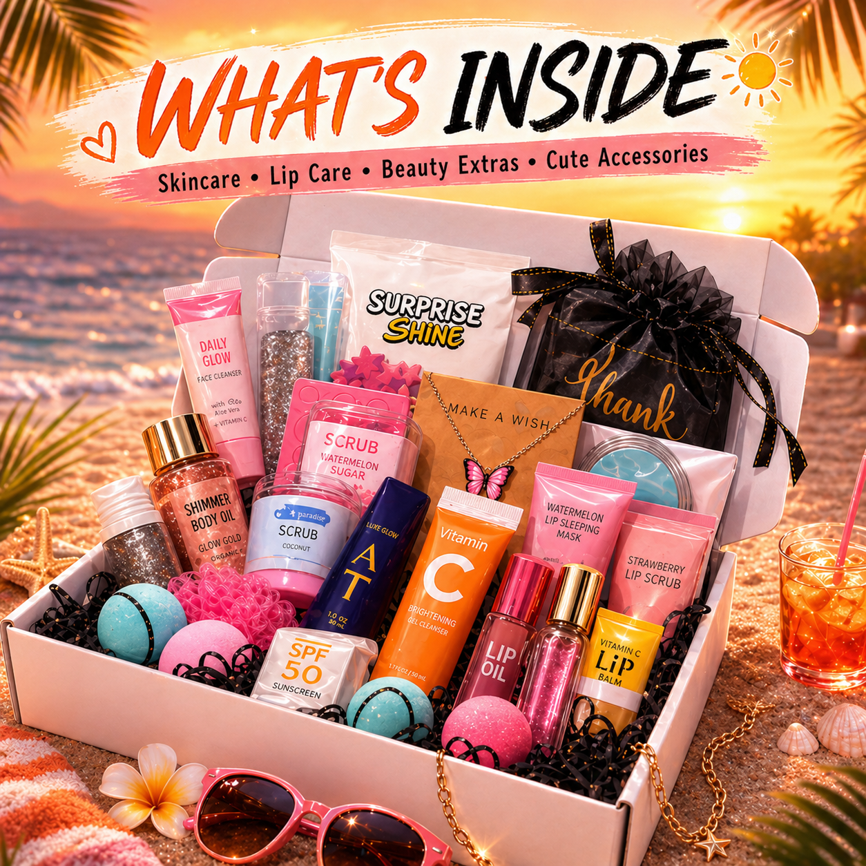 Hot Girl Summer Beauty Box - Women's Summer Essentials Set