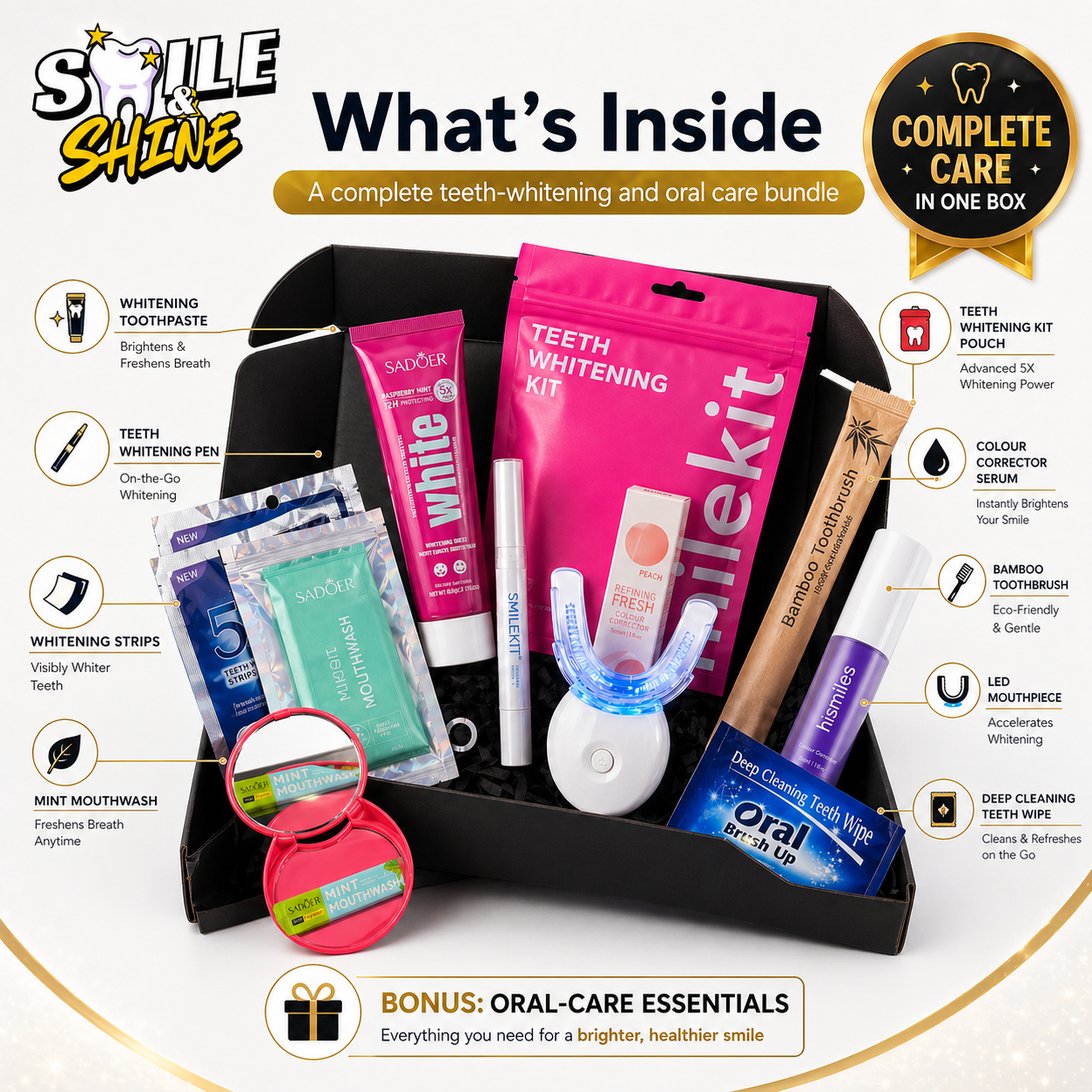 Smile & Shine Box - Complete Teeth Whitening System